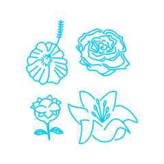 Flower Leaf Illustration Design Template Vector Linear