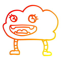 warm gradient line drawing cartoon weather cloud