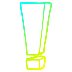 cold gradient line drawing cartoon exclamation mark
