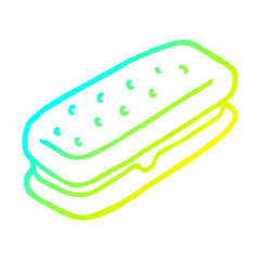 cold gradient line drawing cartoon chocolate biscuit