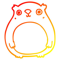 warm gradient line drawing cartoon bear