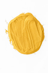 Abstract pattern with yellow sand texture on white background top view mock up