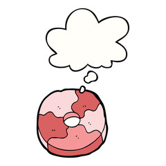 cartoon biscuit and thought bubble