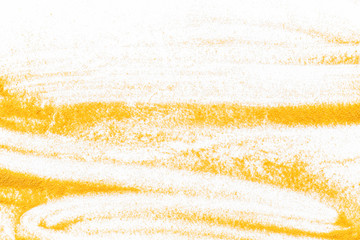 Sand texure for design of blog on white background top view