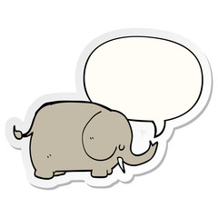cartoon elephant and speech bubble sticker