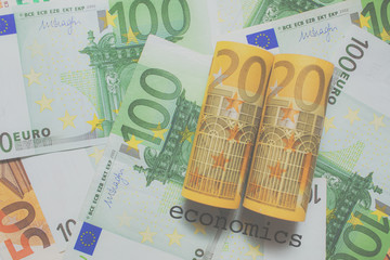 Euro Cash background. Euro Money Banknotes