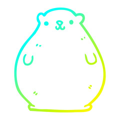 cold gradient line drawing cartoon bear