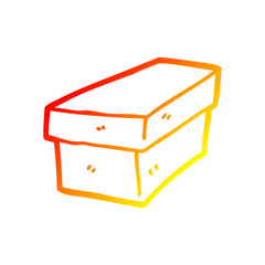 warm gradient line drawing cartoon cardboard box