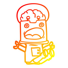 warm gradient line drawing cartoon robot