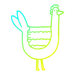 cold gradient line drawing cartoon chicken