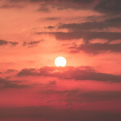 Beautiful sunny day, sunset sky background