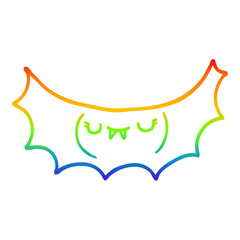 rainbow gradient line drawing cartoon vampire bat