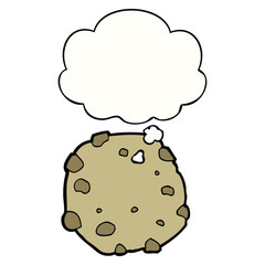 cartoon cookie and thought bubble