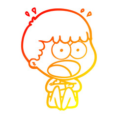 Obraz premium warm gradient line drawing cartoon shocked man