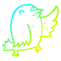cold gradient line drawing cartoon bird