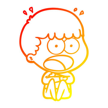 recommend clip art: warm gradient line drawing cartoon shocked man