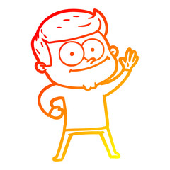 warm gradient line drawing cartoon happy man