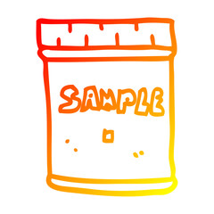 warm gradient line drawing cartoon medical sample jar