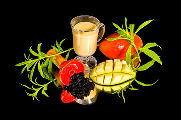 Hookah bowl with tobacco. Mango Lassi shisha tobacco.