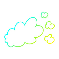 cold gradient line drawing cartoon puff of smoke