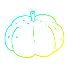 cold gradient line drawing cartoon pumpkin