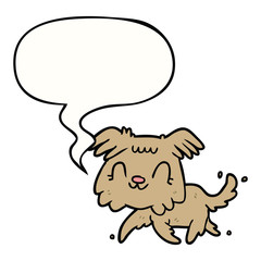 cartoon little dog and speech bubble