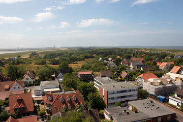 Luftbild der Insel Wangerooge in Niedersachsen, Deutschland