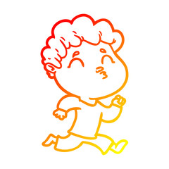warm gradient line drawing cartoon man pouting