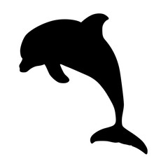 Bootle Nosed Dolphin, Tursiops, Silhouette, Jumping On The Oceans Worldwide
