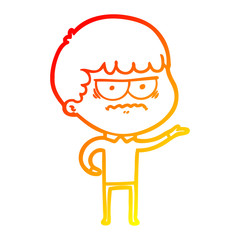 Obraz premium warm gradient line drawing cartoon annoyed man