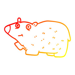warm gradient line drawing cartoon happy bear