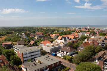 Fototapeta na wymiar Luftbild der Insel Wangerooge in Niedersachsen, Deutschland