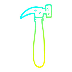 cold gradient line drawing cartoon hammer