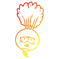 warm gradient line drawing cartoon root vegetable