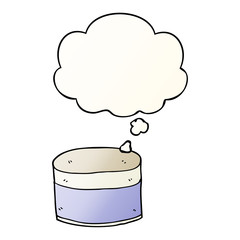 cartoon pot and thought bubble in smooth gradient style