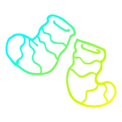 cold gradient line drawing cartoon socks
