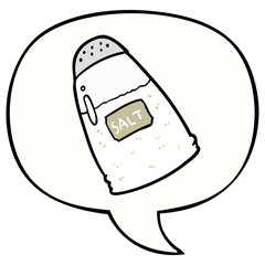 cartoon salt shaker and speech bubble