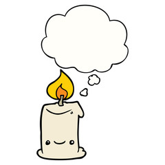 cartoon candle and thought bubble