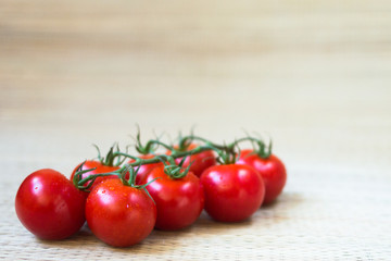 Tomato branch , fresh harvest from garden