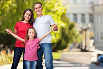 Fototapeta premium Portrait of Happy Family with Daughter