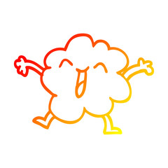 warm gradient line drawing cartoon happy grey cloud