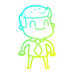 cold gradient line drawing cartoon friendly man