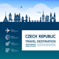 Fototapeta premium Czech Republic travel destination grand vector illustration.