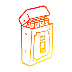 warm gradient line drawing cartoon pack of cigarettes