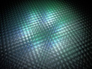 Fototapeta premium 3d Illustration, Light Effects, Spotlight, Small Patches of Abstract Glowing Blue Shapes, Symmetrical Pattern, Array of Geometry, Flower Patterns, Digital Design