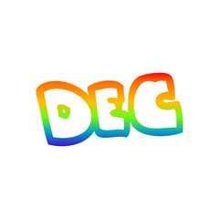 rainbow gradient line drawing cartoon month of december