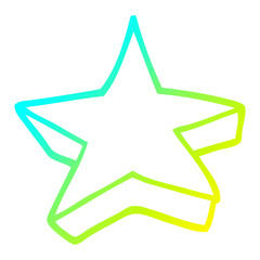cold gradient line drawing cartoon shooting star