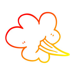 warm gradient line drawing cartoon whooshing cloud
