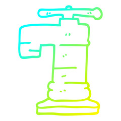 cold gradient line drawing cartoon gold plated faucet