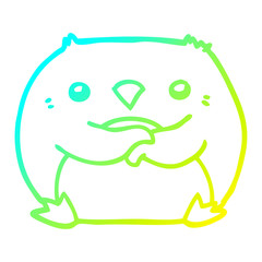 cold gradient line drawing cartoon penguin